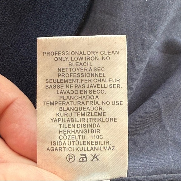 Tibi Structured Crepe Button Detail Shift Dress Navy Size 4 Career Cocktail EUC - Picture 13 of 13